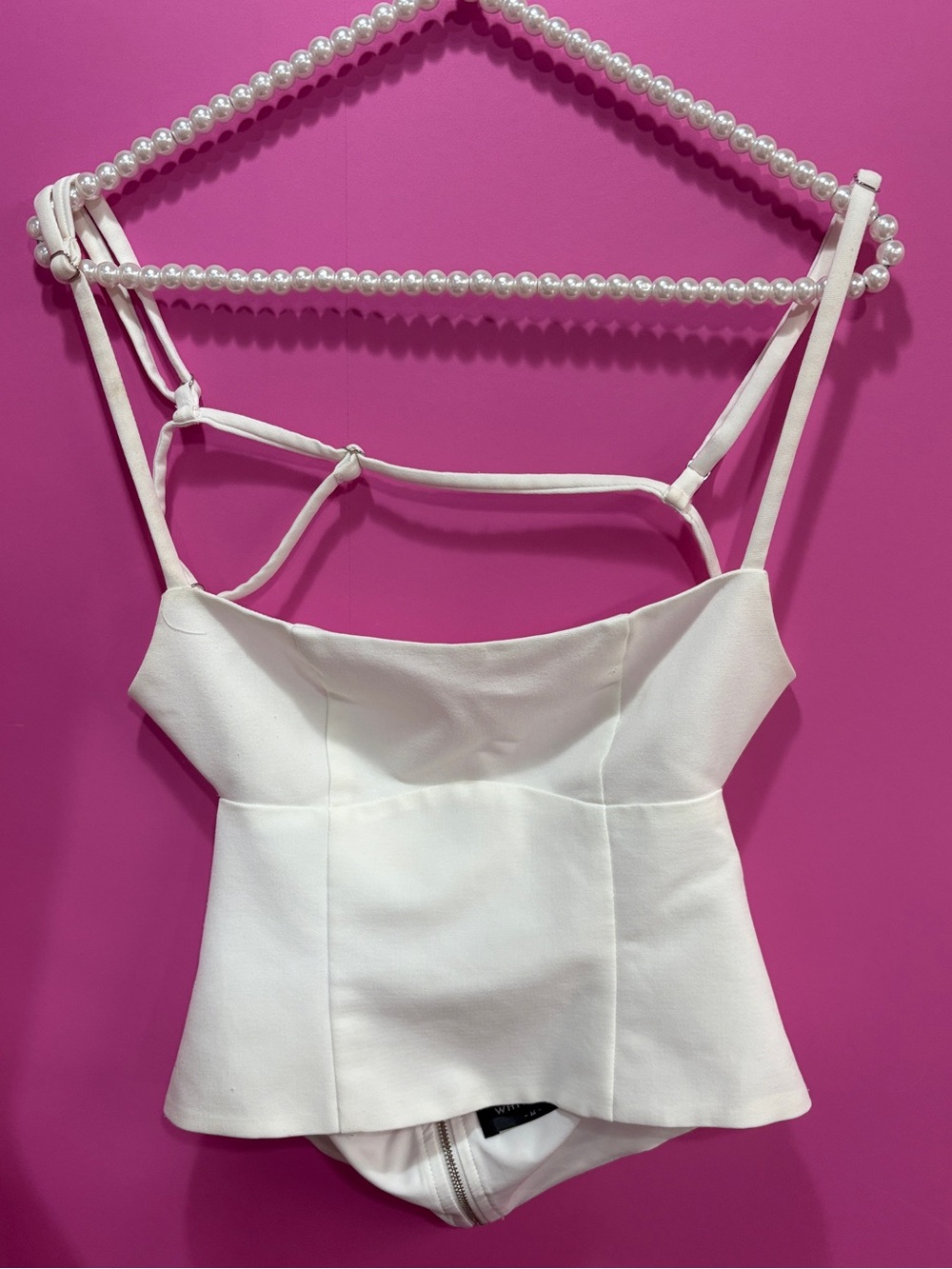 White Fox Boutique White Strappy Peplum Tank Top